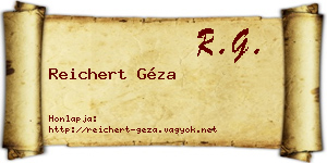 Reichert Géza névjegykártya